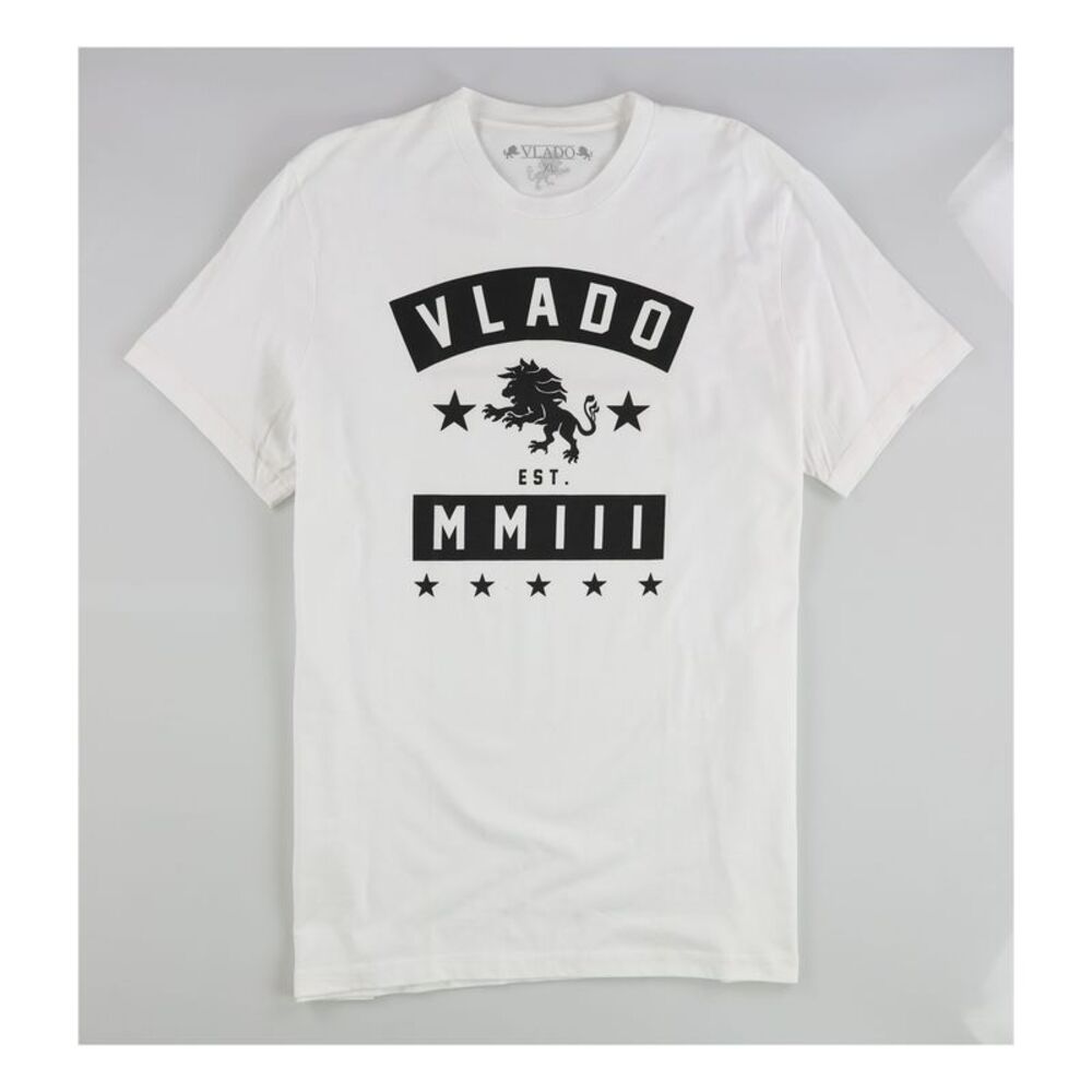 Vlado Mens EST. MMIII Graphic T-Shirt, White, XL, DM